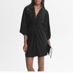Banana Republic JSSA London Collection Sz 6 Women's Black Flare Sleeve Tie Dress
